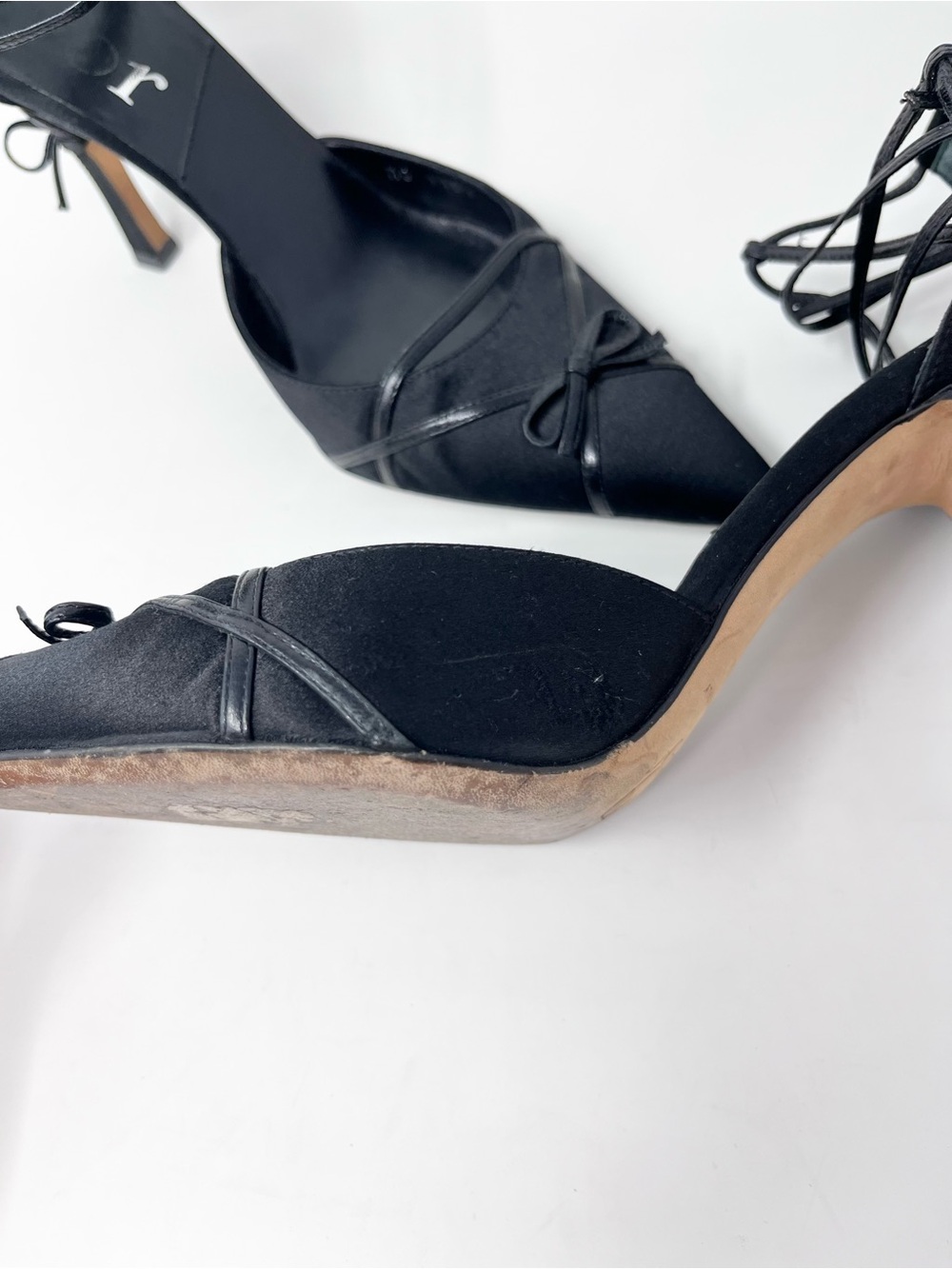 Dior Vintage Silk Pointed Toe Bow Corset Heel John Galliano Y2K size 36.5 EU - Picture 9 of 12